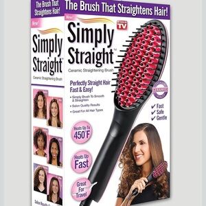 Ceramic Straightening Brush - Black and Pink